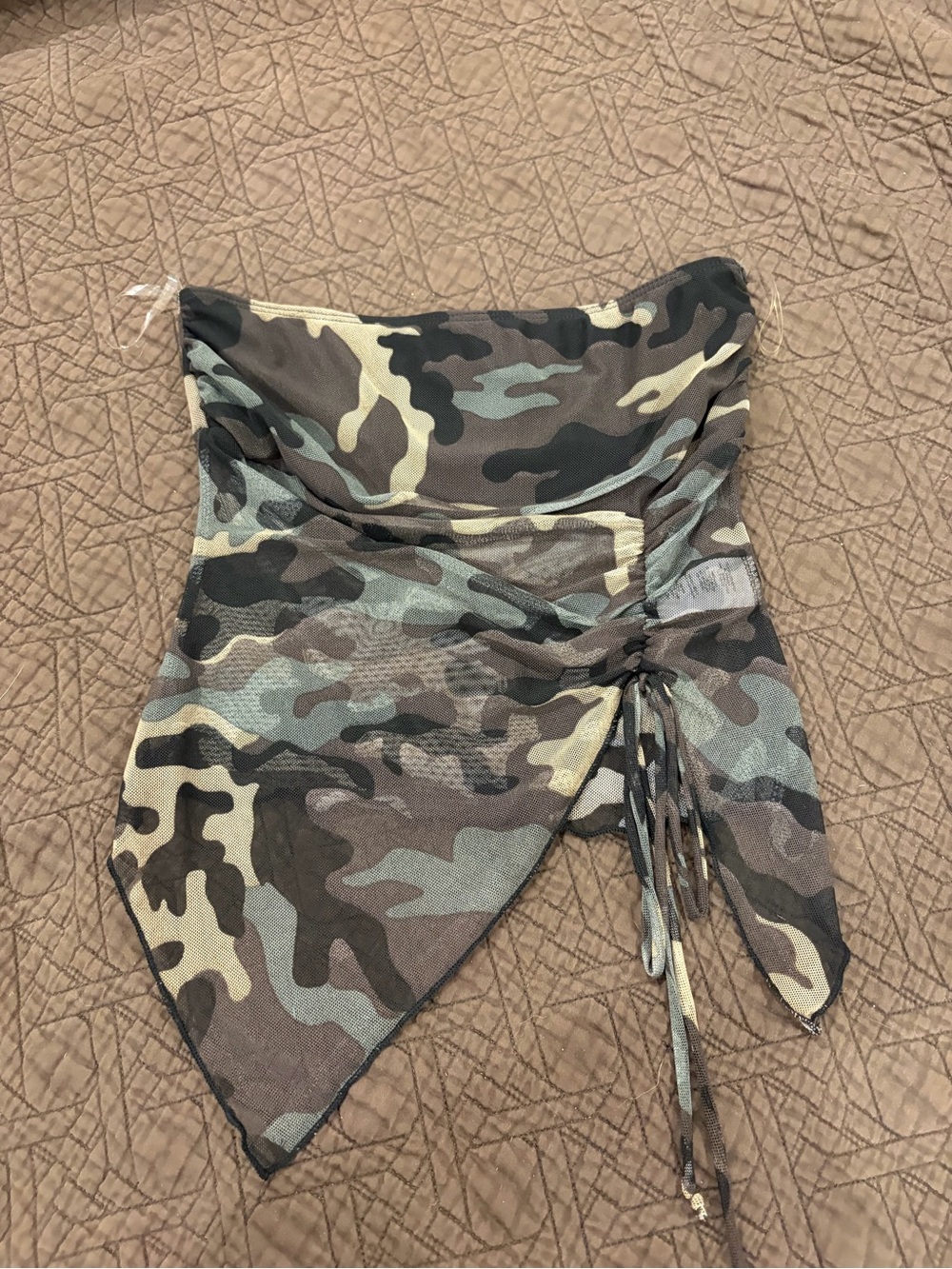🖤 See You Monday Camo Mesh Tube Top | Size Small